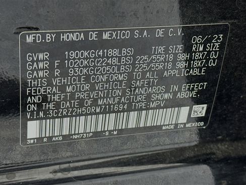 Certified 2024 Honda HR-V Sport image 30