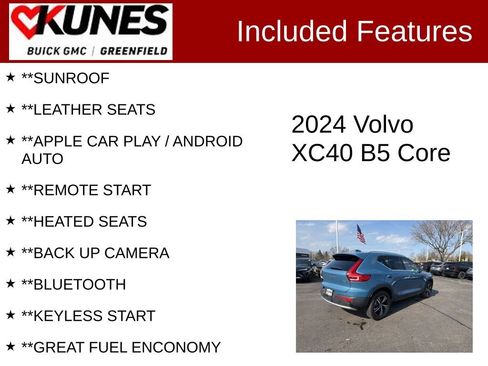 Used 2024 Volvo XC40 B5 Core AWD/4WD image 2