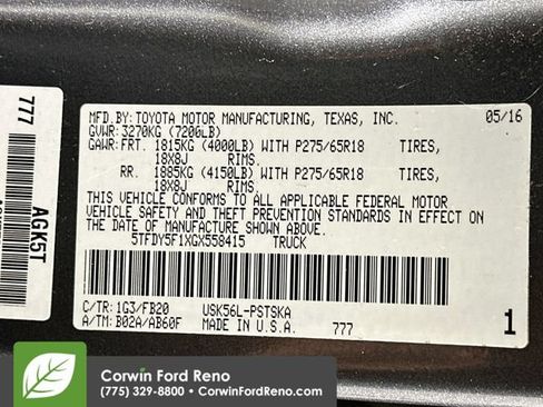 Used 2016 Toyota Tundra SR5 w/ TRD Off Road Package AWD/4WD image 34