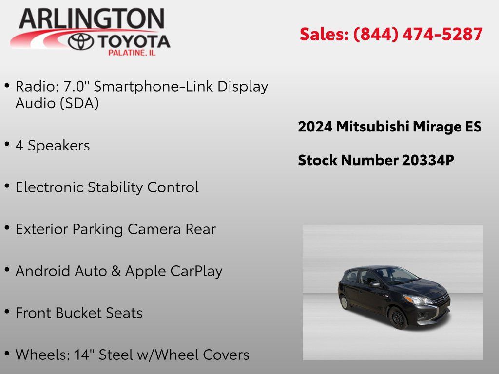 Used 2024 Mitsubishi Mirage ES FWD image 2