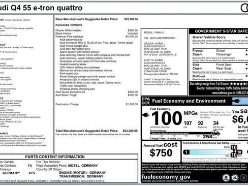 Used 2024 Audi Q4 e-tron Premium Plus w/ Premium Plus AWD/4WD image 5