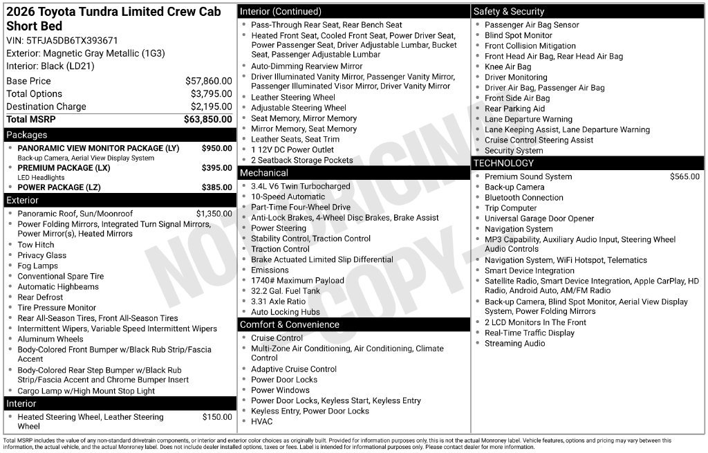 Used 2026 Toyota Tundra Limited AWD/4WD image 2