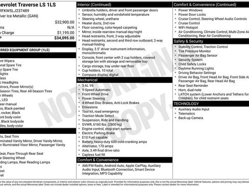 Used 2020 Chevrolet Traverse LS image 6