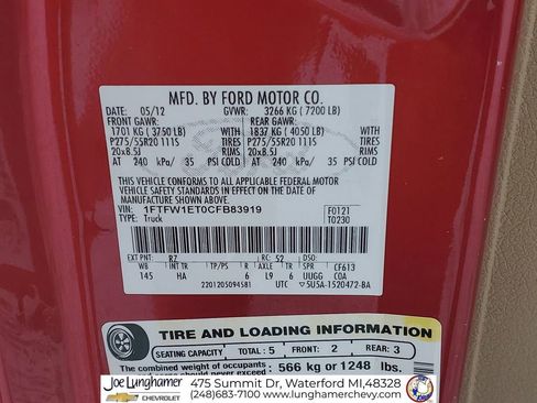 Used 2012 Ford F150 Lariat w/ Lariat Plus Pkg image 32