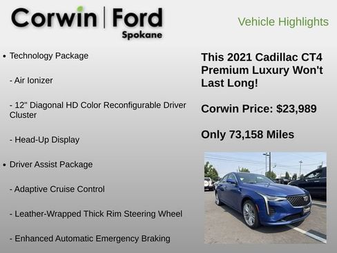 Used 2021 Cadillac CT4 Premium Luxury AWD/4WD image 6