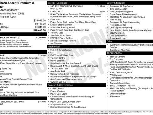 Certified 2024 Subaru Ascent Premium w/ Convenience Package AWD/4WD image 35