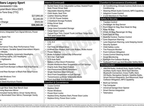 Used 2021 Subaru Legacy 2.5i Sport image 42