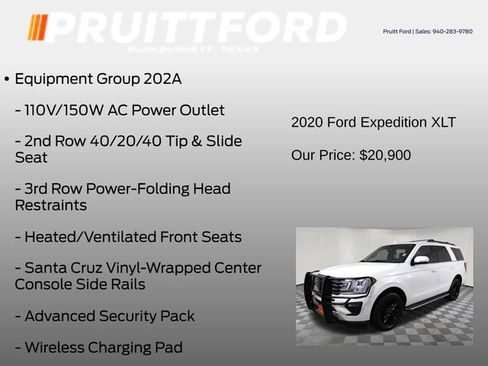 Used 2020 Ford Expedition XLT w/ Equipment Group 202A AWD/4WD image 7