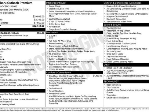 Certified 2021 Subaru Outback Premium w/ Popular Package #1 image 31