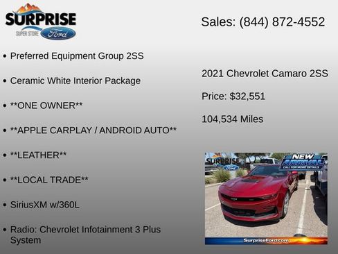 Used 2021 Chevrolet Camaro SS RWD image 6