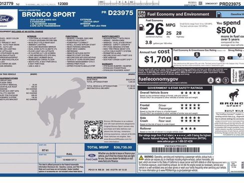 Certified 2023 Ford Bronco Sport Outer Banks AWD/4WD image 38