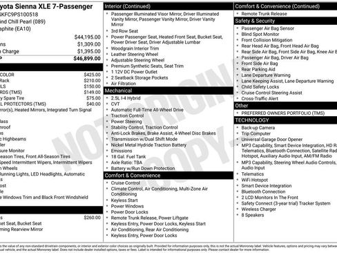 Used 2023 Toyota Sienna XLE AWD/4WD image 15