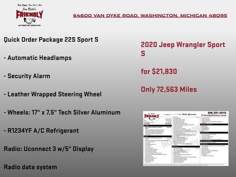 Used 2020 Jeep Wrangler Sport AWD/4WD image 4