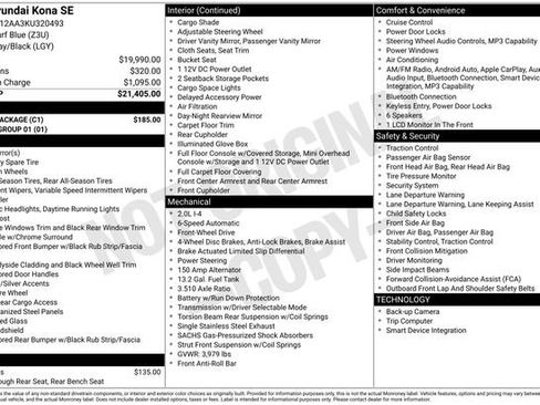 Used 2019 Hyundai Kona SE w/ Cargo Package FWD image 14