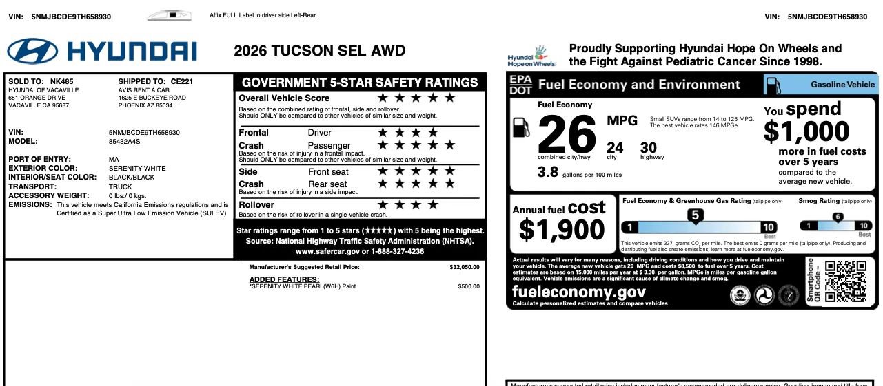Used 2026 Hyundai Tucson SEL Plus AWD/4WD image 2