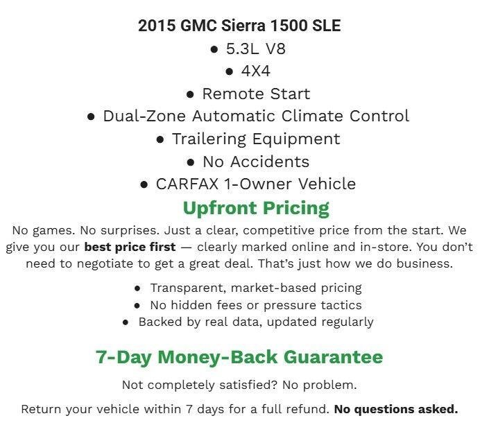 Used 2015 GMC Sierra 1500 SLE w/ SLE Value Package AWD/4WD image 2