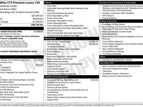 Used 2025 Cadillac CT5 Premium Luxury w/ Sun And Sound Package AWD/4WD image 46