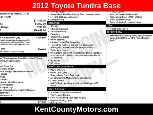 Used 2012 Toyota Tundra 4x4 Double Cab w/ TRD Rock Warrior Pkg image 1