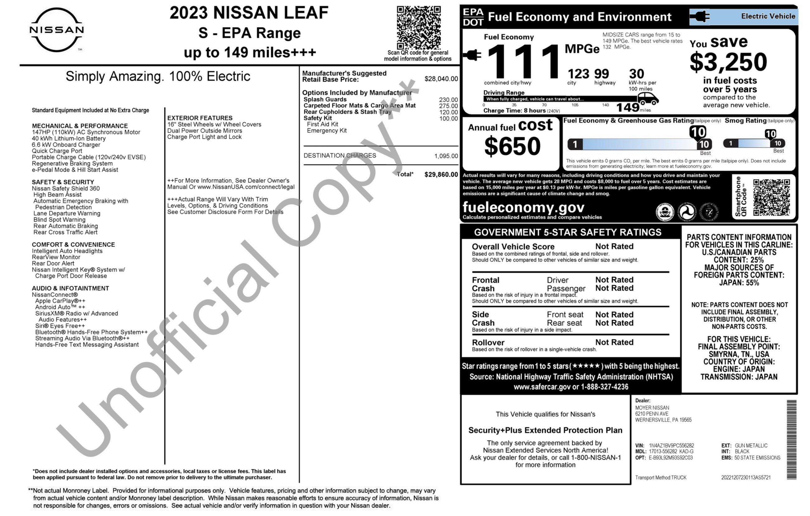 Used 2023 Nissan Leaf S FWD image 2