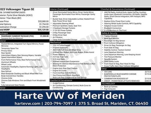 Certified 2023 Volkswagen Tiguan SE w/ Panoramic Sunroof Package AWD/4WD image 1