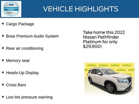 Used 2022 Nissan Pathfinder Platinum w/ Cargo Package image 37