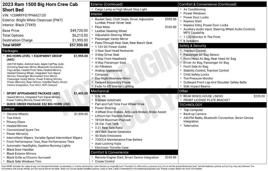 Used 2023 RAM 1500 Big Horn AWD/4WD image 19
