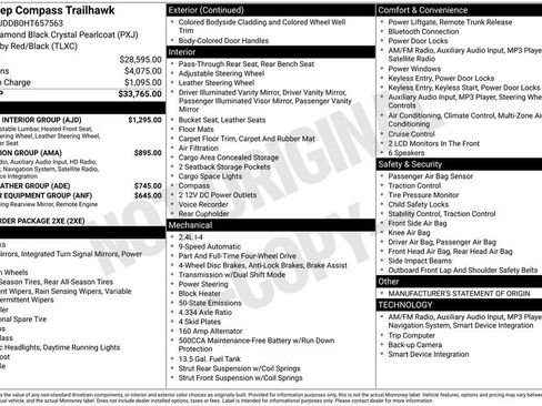 Used 2017 Jeep Compass Trailhawk w/ Leather Interior Group image 4