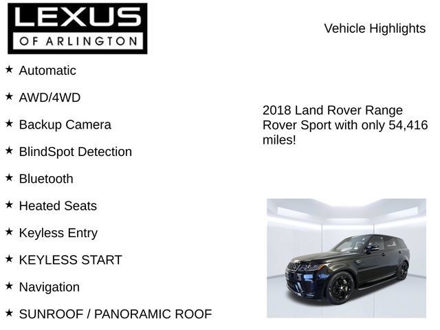 Used 2018 Land Rover Range Rover Sport HSE AWD/4WD image 7