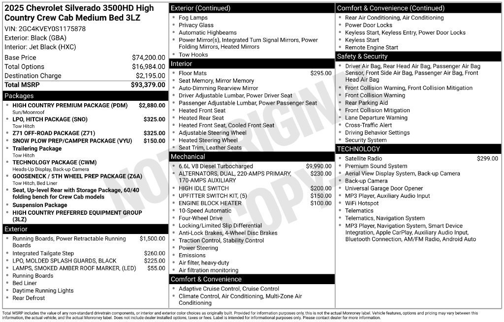Used 2025 Chevrolet Silverado 3500 High Country w/ High Country Premium Package AWD/4WD image 26