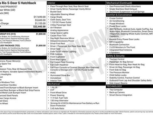 Certified 2023 Kia Rio S w/ Technology Package image 24