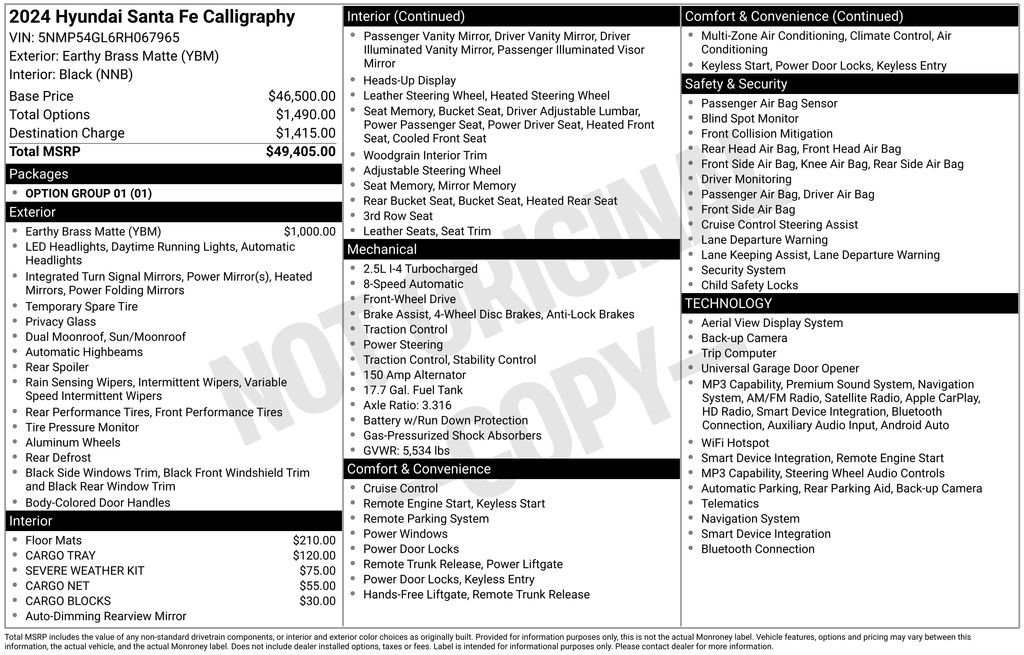 Used 2024 Hyundai Santa Fe Calligraphy FWD image 7