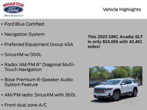 Used 2023 GMC Acadia SLT FWD image 5