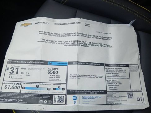 Used 2026 Chevrolet TrailBlazer ACTIV w/ Convenience Package FWD image 39