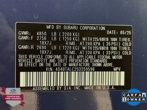Certified 2025 Subaru Outback Onyx Edition AWD/4WD image 33