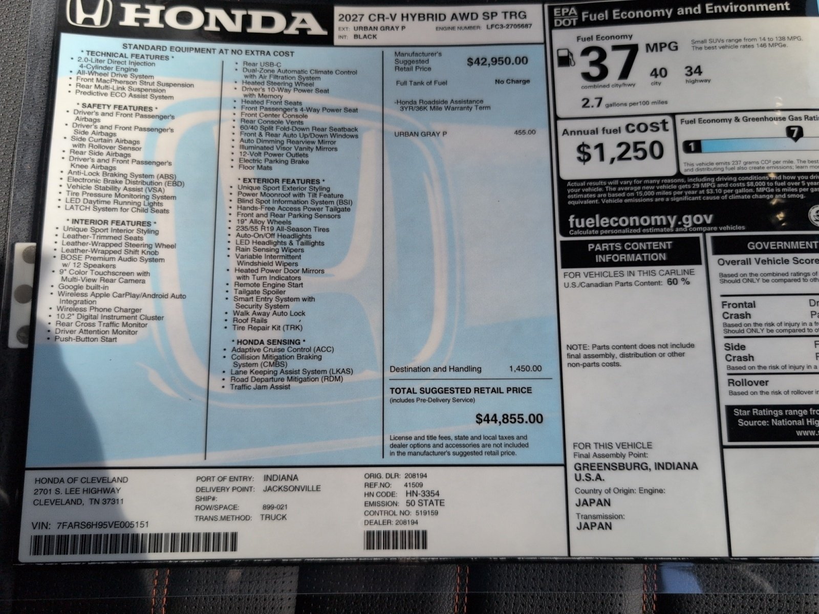 New 2027 Honda CR-V Sport Touring image 16