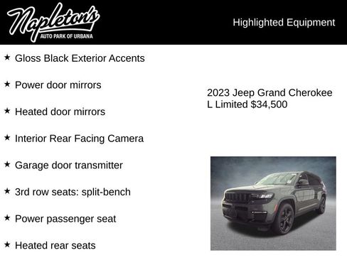 Used 2023 Jeep Grand Cherokee L Limited w/ Black Appearance Package image 10