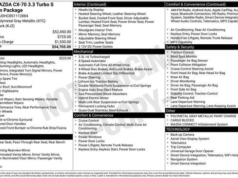 New 2025 MAZDA CX-70 3.3 Turbo S w/ Premium Package image 6