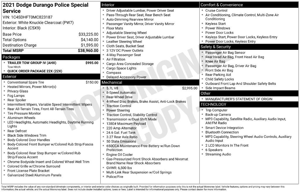 Used 2021 Dodge Durango 2WD w/ Trailer Tow Group IV image 1