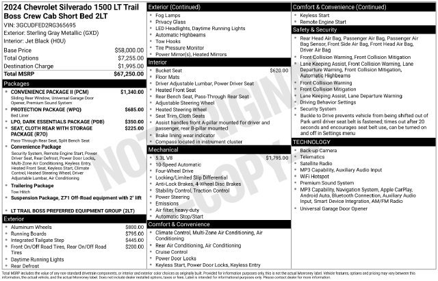 Used 2024 Chevrolet Silverado 1500 LT Trail Boss w/ Convenience Package II AWD/4WD image 2