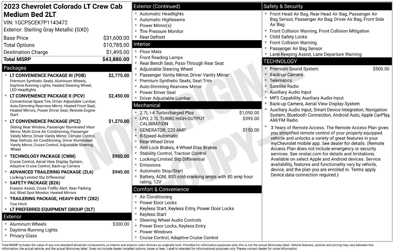 Used 2023 Chevrolet Colorado LT w/ LT Convenience Package III RWD image 9