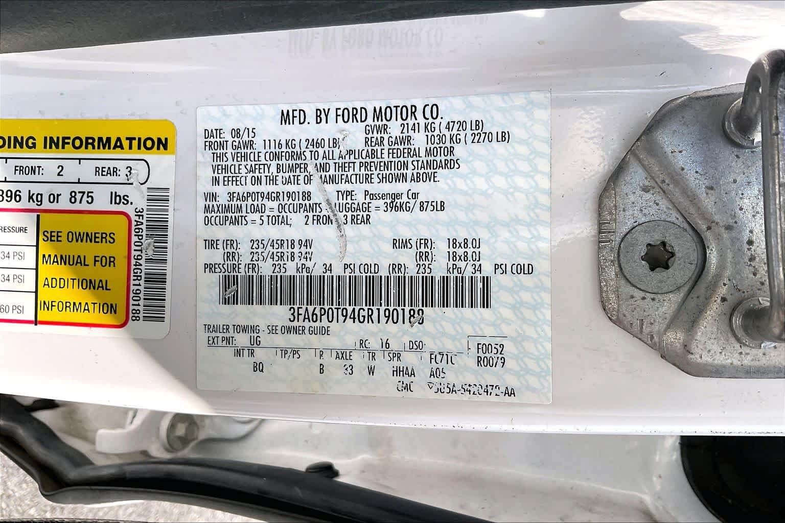 Used 2016 Ford Fusion SE w/ Equipment Group 202A AWD/4WD image 36