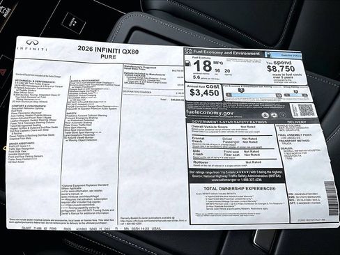 New 2026 INFINITI QX80 Pure w/ Cargo Package RWD image 52