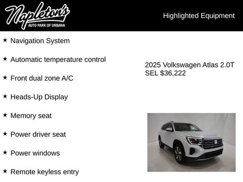 Used 2025 Volkswagen Atlas SEL AWD/4WD image 15