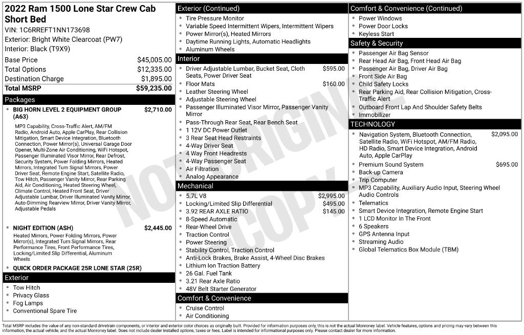 Used 2022 RAM 1500 Lone Star RWD image 8