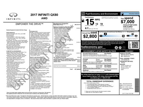 Used 2017 INFINITI QX80 4WD w/ Driver Assistance Package image 56