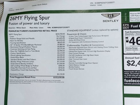 New 2026 Bentley Flying Spur Plug-In Hybrid AWD/4WD image 81