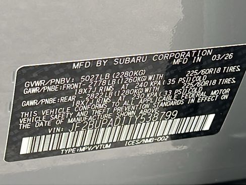 Certified 2026 Subaru Outback Premium AWD/4WD image 31