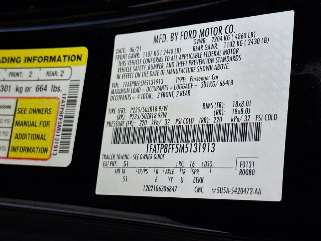 Used 2021 Ford Mustang GT Premium w/ Equipment Group 401A RWD image 37