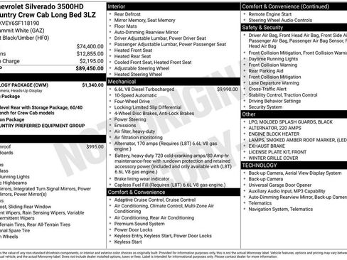 Used 2025 Chevrolet Silverado 3500 High Country w/ Technology Package AWD/4WD image 5