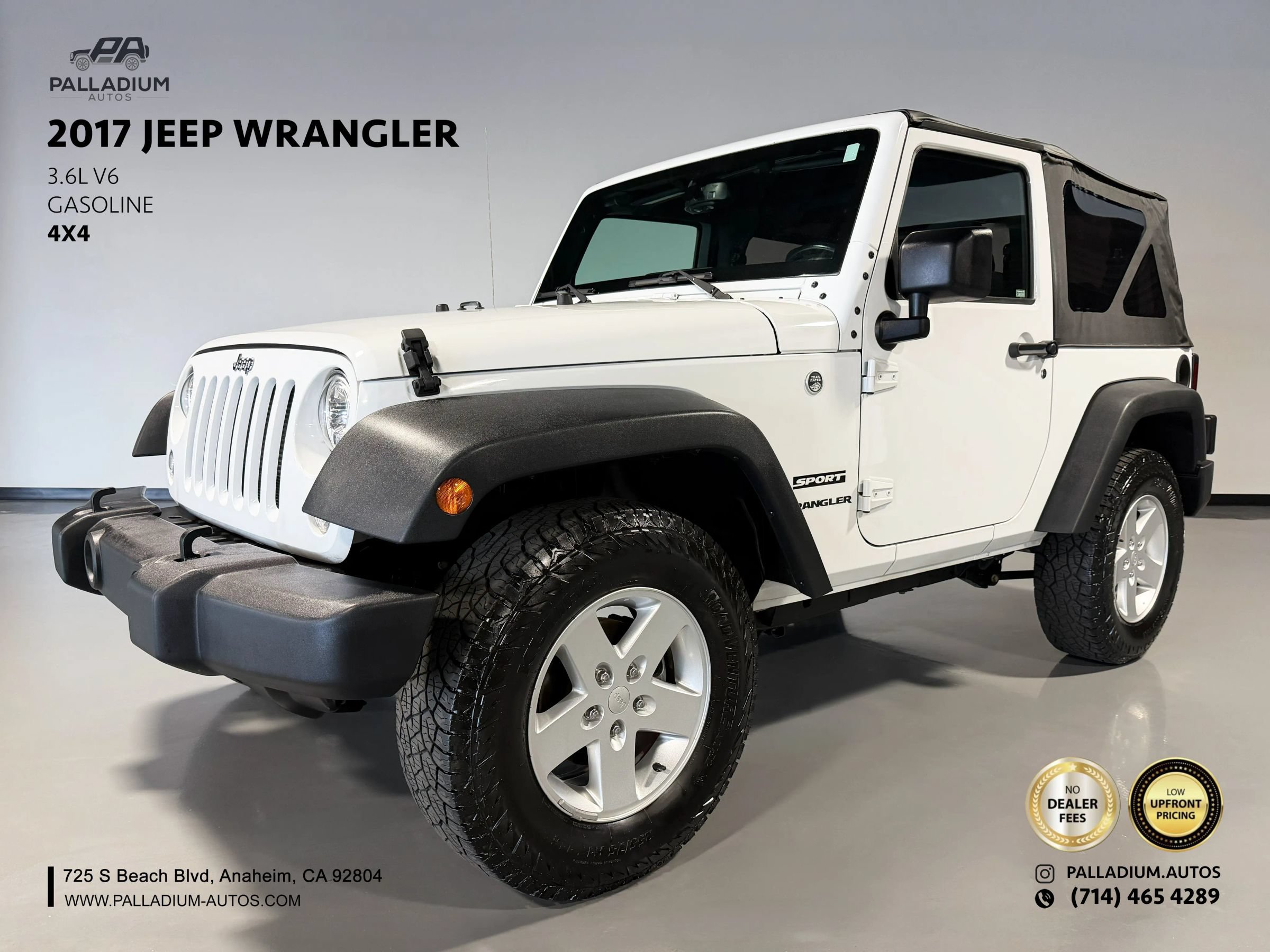 Used 2017 Jeep Wrangler Sport w/ Quick Order Package 24S AWD/4WD image 1